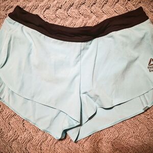 Reebok Women’s Aqua Athletic Shorts with Black Waistband